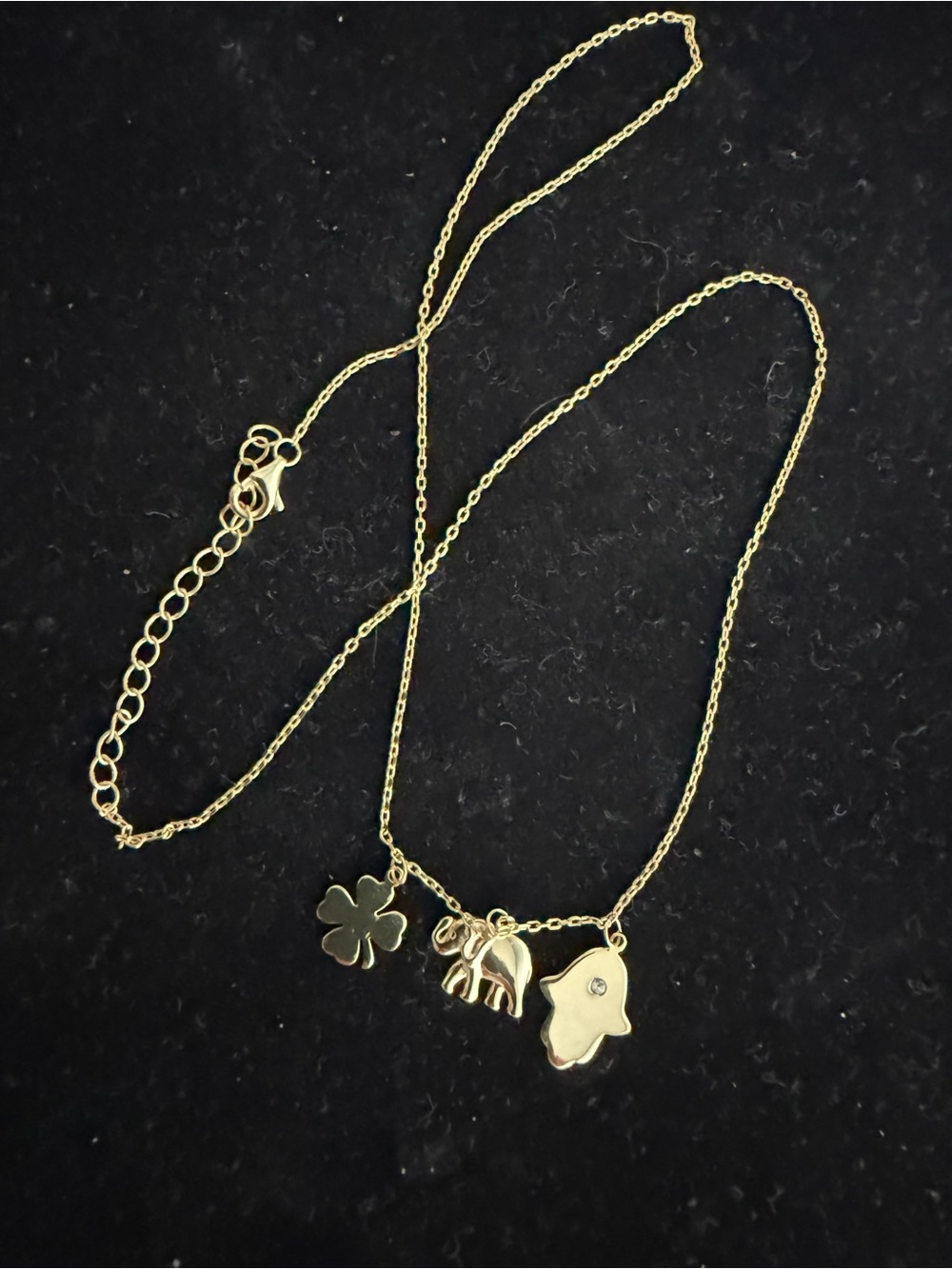 925 Sterling silver / gold dainty charm necklace